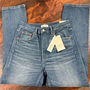 Zara Women's Blue Straight Leg Jeans
